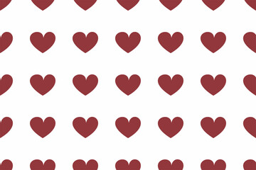 Pattern with red hearts on a white background