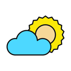 sun and cloud icon for website, presentation symbol editable