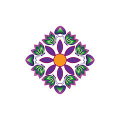 flower pattern circular mandala design vector gradient illustration