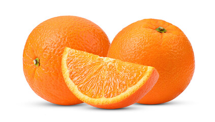 Orange fruits isolated on white