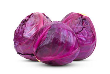 Red cabbages isolated on white