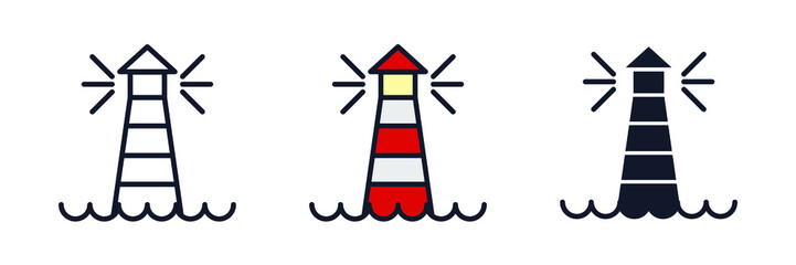 lighthouse icon symbol template for graphic and web design collection logo vector illustration