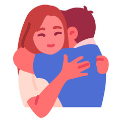 Hug with couple