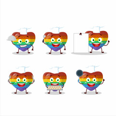 Cartoon character of pop it love with various chef emoticons