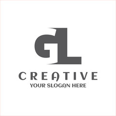 Creative minimal GL capital logo symbol. typography GL letter emblem style for company business - obrazy, fototapety, plakaty
