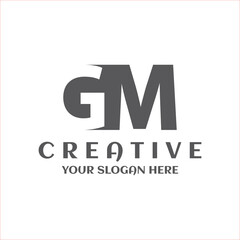 Creative minimal abstract GM capital logo. Letter GM 