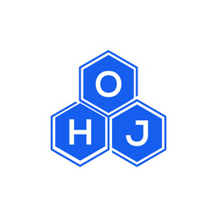 OHJ letter logo design on White background. OHJ creative initials letter logo concept. OHJ letter design. 
