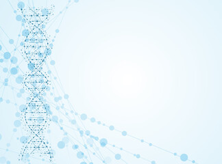 DNA concept digitally connected molecular neuron network used as a vector medical business background image.