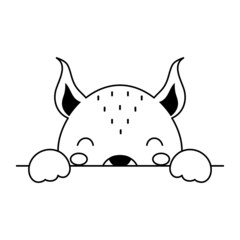 Cartoon squirrel face in Scandinavian style. Cute animal for kids t-shirts, wear, nursery decoration, greeting cards, invitations, poster, house interior. Vector stock illustration