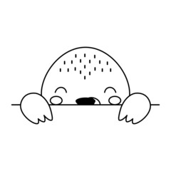 Cartoon turkey face in Scandinavian style. Cute animal for kids t-shirts, wear, nursery decoration, greeting cards, invitations, poster, house interior. Vector stock illustration