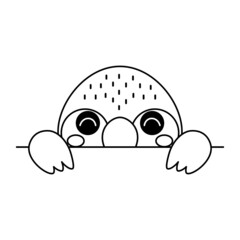 Cartoon toucan face in Scandinavian style. Cute animal for kids t-shirts, wear, nursery decoration, greeting cards, invitations, poster, house interior. Vector stock illustration