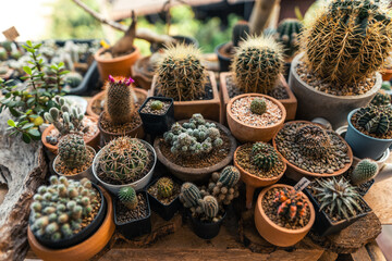 Cactus in a small farm at home