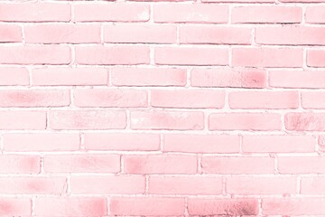 Obraz premium Brickwork stonework interior. Pink brick wall texture in the bedroom at lovely. Abstract weathered brick design