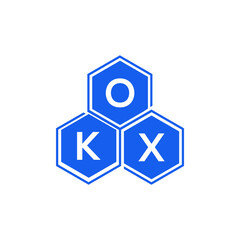 Obraz premium OKX letter logo design on black background. OKX creative initials letter logo concept. OKX letter design.