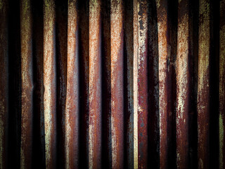 rusting steel corrugated metal shed storage container wall closeup rust building rusted facade