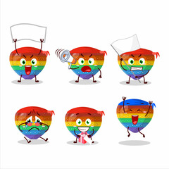 Mascot design style of pop it love character as an attractive supporter