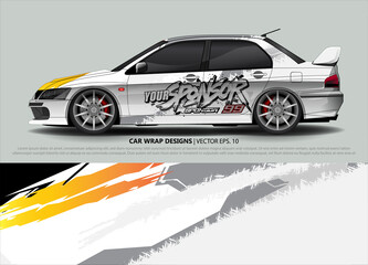 Car wrap decal design vector. abstract Graphic background kit designs for vehicle, race car, rally, livery, sport car