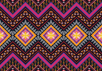Geometric ethnic flower pattern for background,fabric,wrapping,clothing,wallpaper,Batik,carpet,embroidery style.	