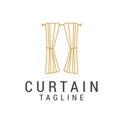 Curtain logo icon design template flat vector Premium Vector
