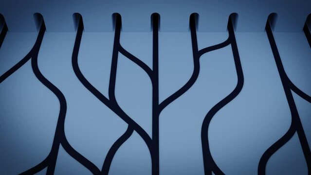 シンプルな迷路の空間　ブルー