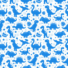 seamless; background; party; endlessly; sample; pattern; example; substrate; contour; outline; dinosaur; lizard; reptile; funny; cartoon; character; ancient; prehistoric; flora; fauna; extinct; animal