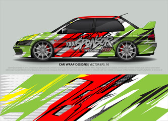 Car wrap decal design vector. abstract Graphic background kit designs for vehicle, race car, rally, livery, sport car
