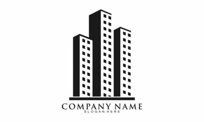 Fototapeta premium Office building illustration vector logo