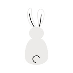 cute rabbit white back