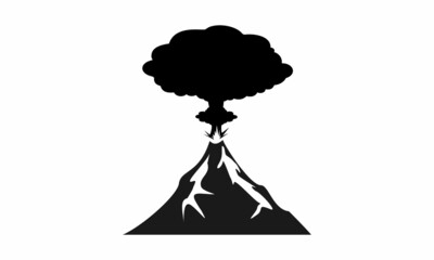 Erupt volcano illustration vector design