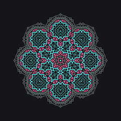 mandala of oriental flower, pattern for fabric