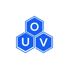 OUV letter logo design on White background. OUV creative initials letter logo concept. OUV letter design. 