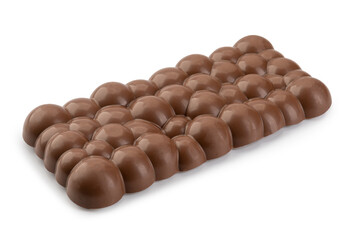 bubble chocolate bar isolated on white background