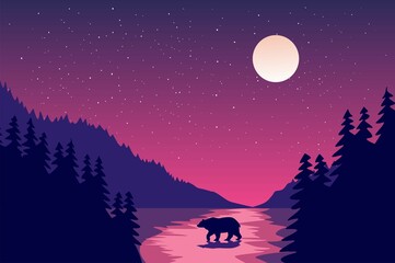 Obraz premium landscape with a bear