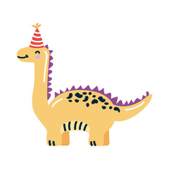 brontosaurus with birthday hat © Gstudio