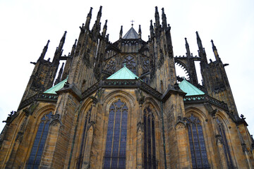 Fototapeta na wymiar View to the St. Vitus Cathedral, Prague, Czech Republic
