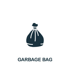 Garbage Bag icon. Monochrome simple icon for templates, web design and infographics