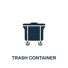 Trash Container icon. Monochrome simple icon for templates, web design and infographics