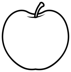 Apple doodle outline for colouring