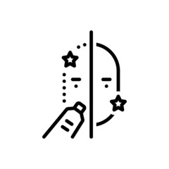 Black line icon for naturally lotion