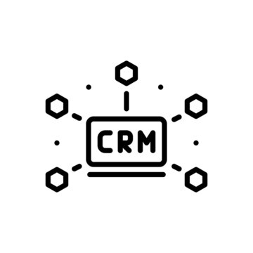 Black line icon for crm cycle