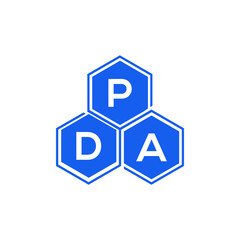 PDA letter logo design on White background. PDA creative initials letter logo concept. PDA letter design. 