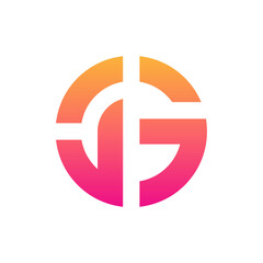 Creative letter JG GJ logo design