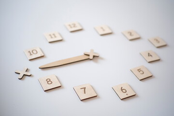 Wooden numbers, square, block, symbol, clock, time to bed, 9 pm, 9 am