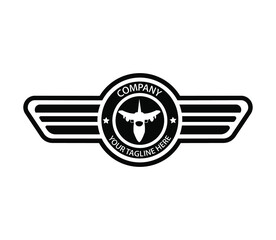 icon on button jet plane logo 