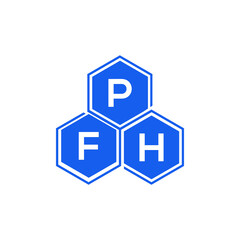 PFH letter logo design on White background. PFH creative initials letter logo concept. PFH letter design. 