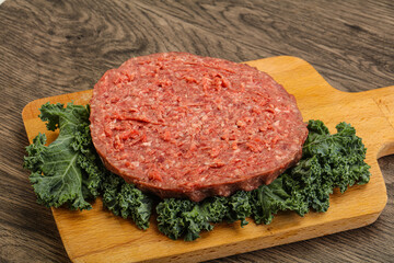 Raw beef burger cutlet for burger