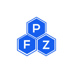 PFZ letter logo design on White background. PFZ creative initials letter logo concept. PFZ letter design. 