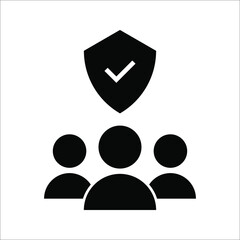 Business people icon, An inclusive workplace. Employee’s Protection Filled Outline icon vector illustration on white background