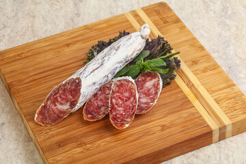 Spanish pork fuet dry sausage