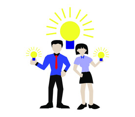 person with bulb creative idea